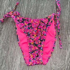 NWOT Pink Floral Swim Bottoms